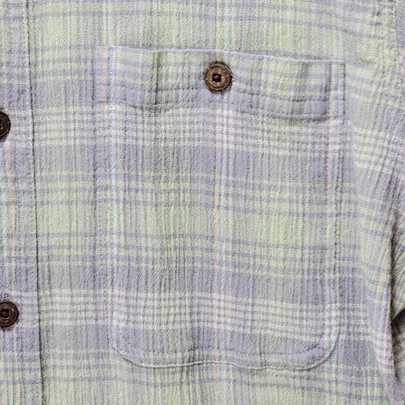 Patagonia Organic Cotton Shirt Mens M Gauze Button Up Plaid Short Sleeve Pocket - Picture 5 of 14